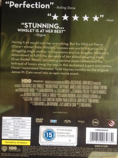 Mildred Pierce (Complete Mini Series 2011) Kate Winslet [DVD TV Boxset]