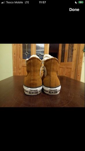 Converse High Tops, suede, wool inlining uk size 5.5 - 6.5