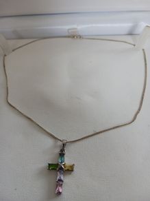 Silver cross and chain