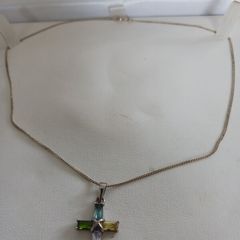 Silver cross and chain