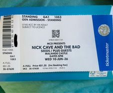 Nick Cave concert Ticket