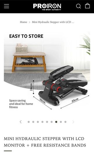 Pro iron Hydraulic stepper with resistance bands