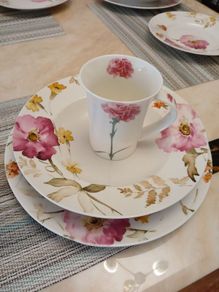 222 Fifth Fine Bone China Floral Dinner Set + Matching Mugs & Accessories