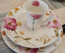 222 Fifth Fine Bone China Floral Dinner Set + Matching Mugs & Accessories