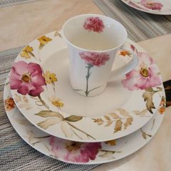 222 Fifth Fine Bone China Floral Dinner Set + Matching Mugs & Accessories