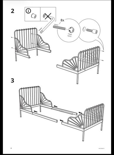IKEA Pink Minnen Extendable Kids Bed and Mattress