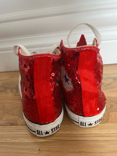 Red Sparkly Converse Boots