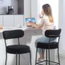 2-pack retro design bar stools, incl. footrest, height-adjustable, gas lift, Gray + Black Image 7