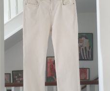 White Jeans With Cute Lace Hems Size Uk 12
