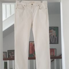 White Jeans With Cute Lace Hems Size Uk 12