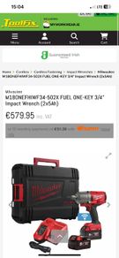 Milwaukee M18onefhiwf34-502x Fuel One-key 3/4" Impact Wrench (2x5ah)
