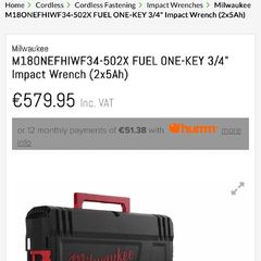 Milwaukee M18onefhiwf34-502x Fuel One-key 3/4" Impact Wrench (2x5ah)