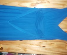Blue Grecian style occasion dress