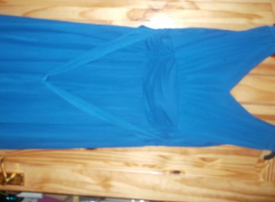 Blue Grecian style occasion dress
