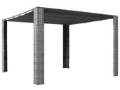 Gazebo with Roof Poly Rattan 300x300x200 cm Grey and Anthracite