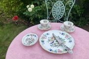 Last chance to buy this Ansley Pembroke Part tea set cake plate and knife worth 55 euros itself without the cups and  saucers  dish