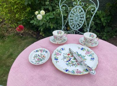 Last chance to buy this Ansley Pembroke Part tea set cake plate and knife worth 55 euros itself without the cups and  saucers  dish