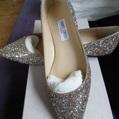 Jimmy Choo gold glitter shoes BNIB