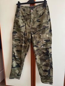 Camo cargo pants/trousers, size UK 8-10