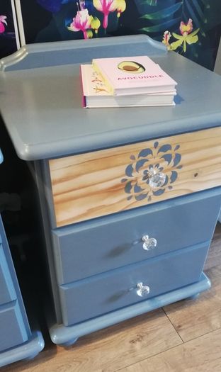 Matching pair of 3 drawer bedside lockers newly restyled