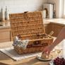 Classic Wicker Picnic & Hamper Basket with Leather Straps Image 2