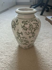White and green vase