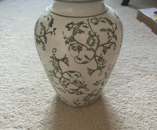White and green vase