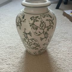 White and green vase