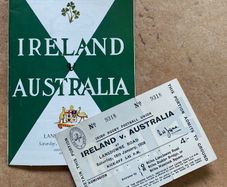 Very Rare 1958 Ireland v Australia - International Rugby Programme + Ticket