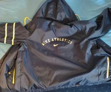 Nike Athletics Vintage Windbreaker Jacket Navy Blue Hooded Size M