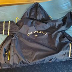 Nike Athletics Vintage Windbreaker Jacket Navy Blue Hooded Size M