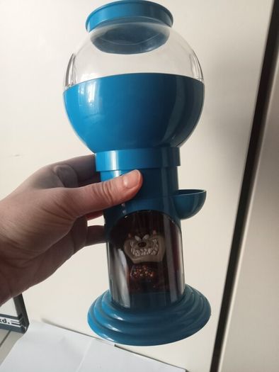 Vintage Looney Tunes Tasmanian Devil Manual Push Gumball Machine 1998
