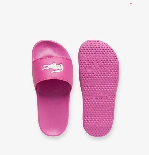 LACOSTE Pink/White Serve Sliders