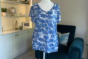 Ladies Blue &amp; White Short Sleeved Top from Cecil. Size Medium UK 10 -12 / EU 38-40