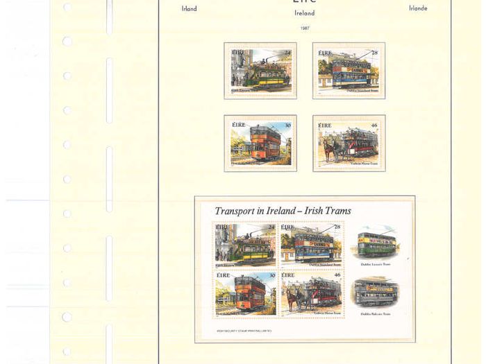 Collection. ireland 1985-1991 commemorative and definitive stamps on Lighthouse (Leuchtturm) pages 57-80 Mint Never Hinged (MNH). I note all commemorative stamps and definitive stamps including Irish Heritage & Treasures set.