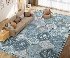 120x170 cm Machine Washable Soft Low Pile Non-Slip Vintage Floral Print Area Rugs for Bedroom Lounge Dining Room, Non-Shedding Stain Resistant Carpet