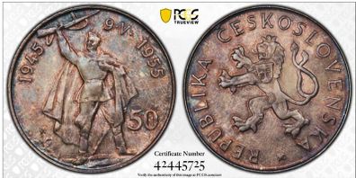 1955 Czechoslovakia 50 Korun PCGS MS64 Liberation from Germany 2643