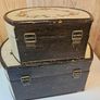 Vintage Hand Painted Floral Wooden Chests Boxes Image 5