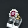 Antique 1940s Ruby & Diamond Cluster Ring - 18ct Image 2
