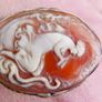 Vintage Most Rare 1890's Antique 14k Gold Shell Cameo Pin Brooch 4cm X 3cm Image 6