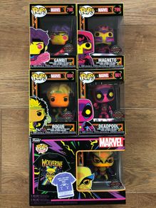 Funko X-Men Blacklight Bundle (5 Pops & T-Shirt)