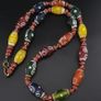 Vintage Venetian Style Handwork Art Glass Beads & Chevron Beads Necklace Image 4