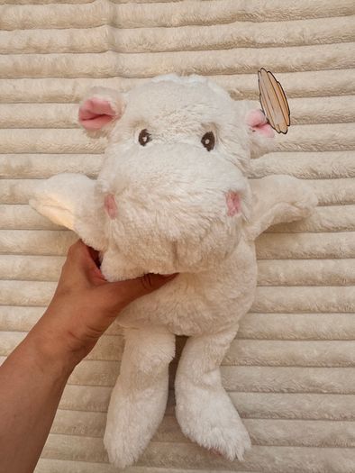 Mumbles White Pink Hippo Plush Soft Only approx. 25 cm. (without legs) MM606 Please see photos