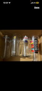 Beer Pint Glasses Collection Bulmers Guinness tuborg coors whitefield Paulaner carling peroni Budweiser krombacher smithwicks Heineken jameson beer Glasses