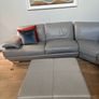 Taupe grey leather couch Image 5
