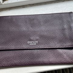 Vintage Osprey London Genuine Leather Wallet Organiser Burgundy