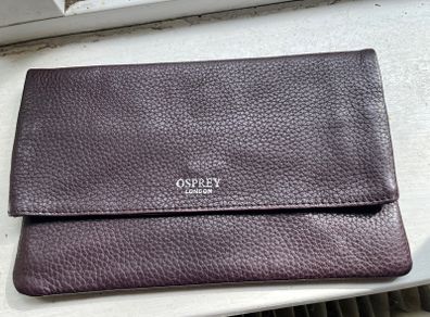 Vintage Osprey London Genuine Leather Wallet Organiser Burgundy