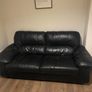 black 3 seater leather couch Image 2