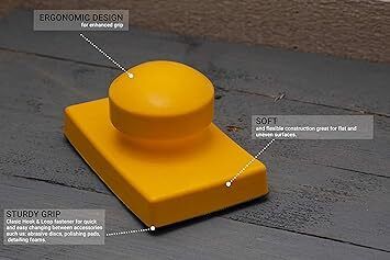 Glass Polish 15914 Hand Sanding Block, Hook & Loop Handheld Sanding Pad | 120 x 75 mm
