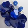 Cobalt Blue Lucite 3D Floral Earrings Image 2